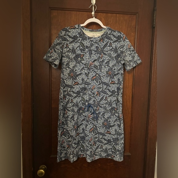 Tori Burch Tory Burch Blue Floral Print Drawstring T-Shirt Dress XS - Picture 2 of 4